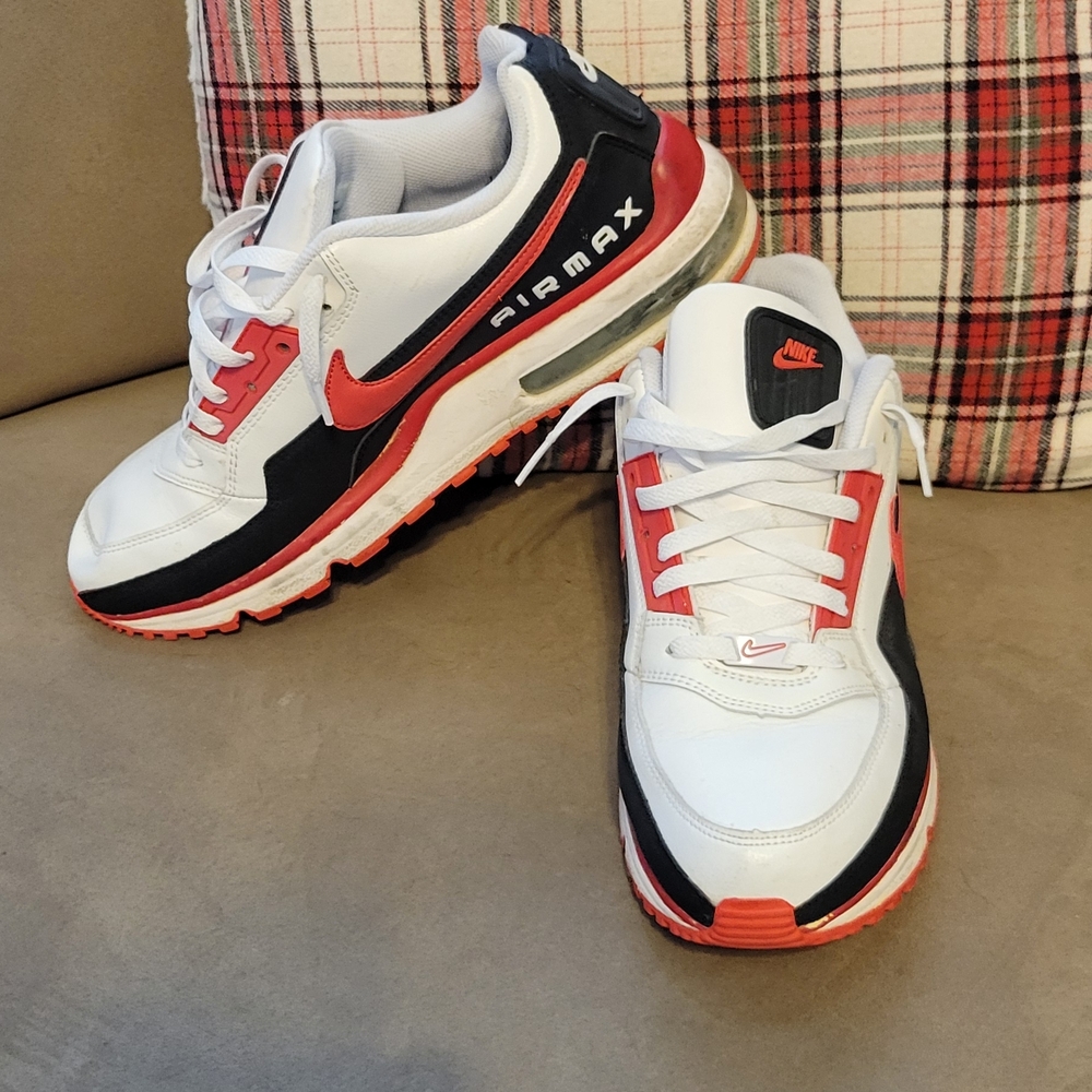Nike Air Max White and Red Sneakers